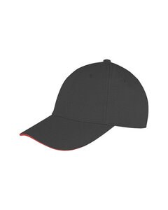 RESULT RC091X - MEMPHIS COTTON LOW PROFILE SANDWICH PEAK CAP Black/Red