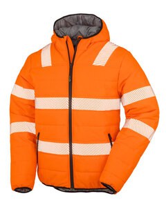 RESULT R500X - RECYCLED RIPSTOP PADDED SAFTEY JACKET Fluoresc Orange