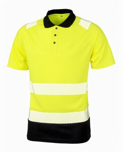 RESULT R501X - RECYCLED SAFTEY POLO Fluoresce Yello/Black
