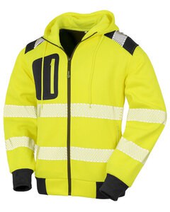 RESULT R503X - RECYCLED SAFTEY ZIPPED HOODIE Fluoresce Yello/Black