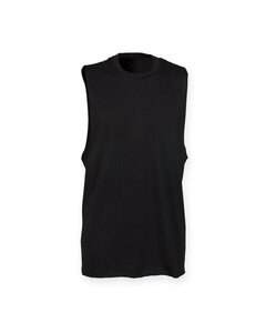 SKINNI FIT SF232 - MENS HIGH NECK SLASH ARMHOLE VEST Black