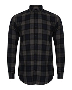 SKINNI FIT SF560 - MENS BRUSHED CHECK CASUAL SHIRT