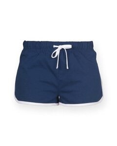 SKINNI FIT SM069 - KIDS RETRO SHORTS Navy/White