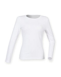 SKINNI FIT SK124 - LADIES FEEL GOOD LONG SLEEVE STRETCH T-SHIRT White