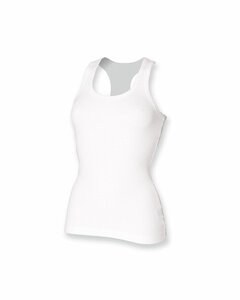 SKINNI FIT SK150 - LADIES STRETCH RACER BACK TANK White