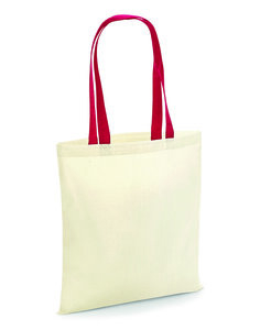 Westford mill W101C - Shopping bag with contrasting handles Natural/Lime