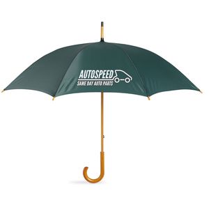 GiftRetail KC5132 - Umbrella with wooden handle Green