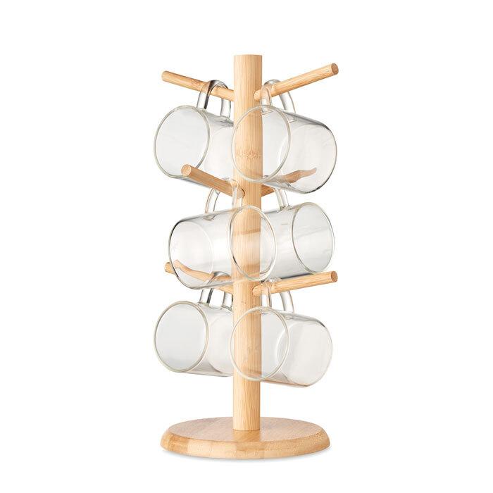 GiftRetail MO6300 - BOROCUPS Bamboo cup set holder