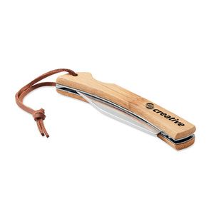 GiftRetail MO6623 - MANSAN Foldable knife in bamboo Wood