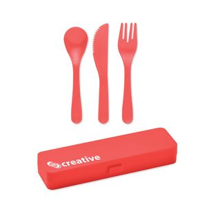 GiftRetail MO6661 - RIGATA Cutlery set in PP Red