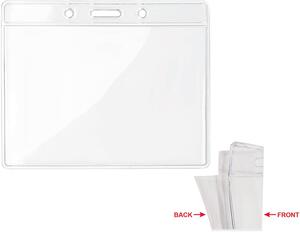 GiftRetail MO8599 - BADGY Clear Plastic Badge Holder 10cm x 8cm for ID Cards transparent