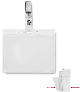 GiftRetail MO9642 - CLIPBADGE PVC Durable PVC Badge Holder with Metal Clip transparent