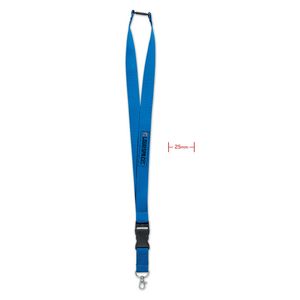 GiftRetail MO9661 - WIDE LANY Lanyard with metal hook 25mm Royal Blue