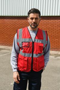 Korntex KXEXEC - High Visibility Executive Multifunction Safety Vest Red