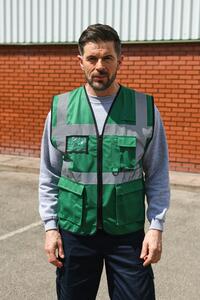 Korntex KXEXEC - High Visibility Executive Multifunction Safety Vest Paramedic Green