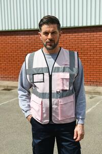 Korntex KXEXEC - High Visibility Executive Multifunction Safety Vest Pink