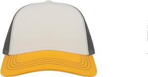 Atlantis ACRCAN - Rapper Canvas 5 Panel Trucker Cap White/Yellow/Dk Grey