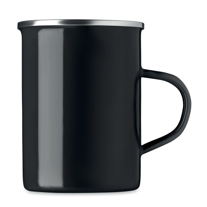 GiftRetail MO6775 - SILVER Metal mug with enamel layer