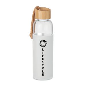 GiftRetail MO6845 - CHAI Glass Bottle 500 ml in pouch White