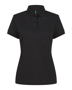 Henbury H466 - LADIES RECYCLED POLYESTER POLO SHIRT Black