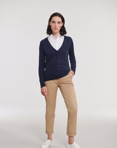 RUSSELL R715F - LADIES V-NECK KNITTED CARDIGAN