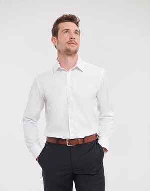 RUSSELL R962M - MENS LONG SLEEVE HERRINGBONE SHIRT