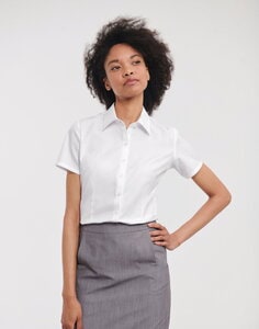 RUSSELL R963F - LADIES SHORT SLEEVE HERRINGBONE SHIRT