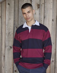 FRONT ROW FR008 - SEWN STRIPE LONG SLEEVE RUGBY SHIRT