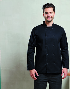 PREMIER WORKWEAR PR665 - CHEFS LONG SLEEVE STUD JACKET