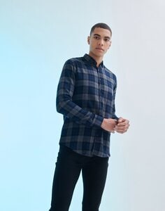 SKINNI FIT SF560 - MENS BRUSHED CHECK CASUAL SHIRT