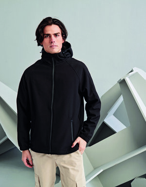 2786 TS009 - HOODED TWO LAYER SOFTSHELL JACKET